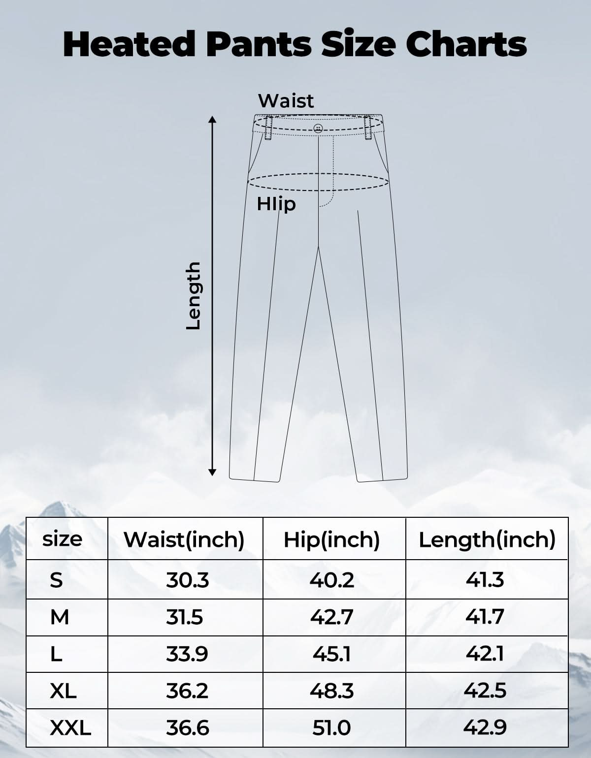 Heated Pants Padded Knees Design for Hunting Hiking Camping