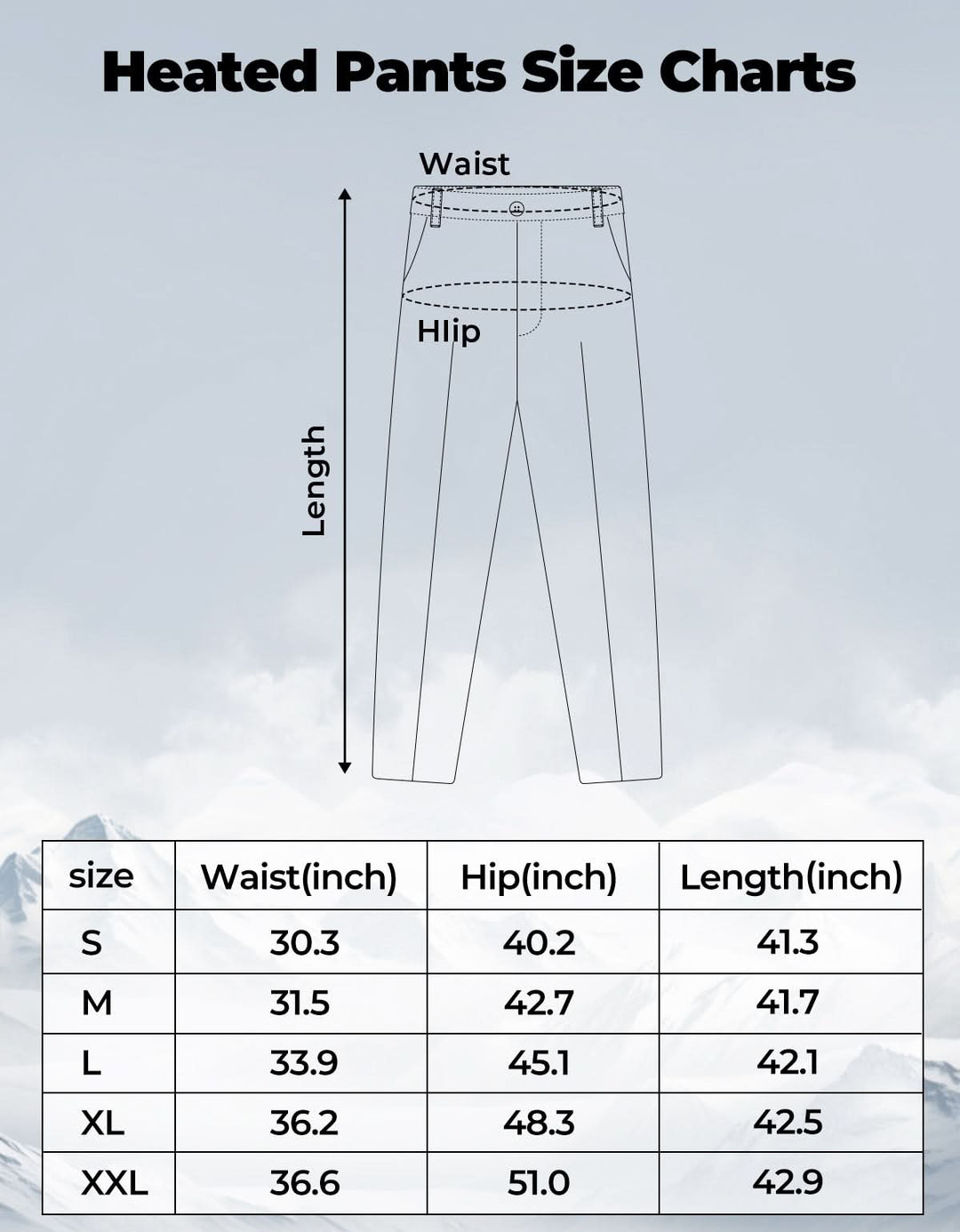 Heated Pants Padded Knees Design for Hunting Hiking Camping