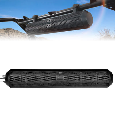 6 Speaker UTV Bluetooth Sound Bar, 28 Inches Wide, IPX5 Waterproof, Adapt to 1.56"-2.25" Roll Bar - Kemimoto