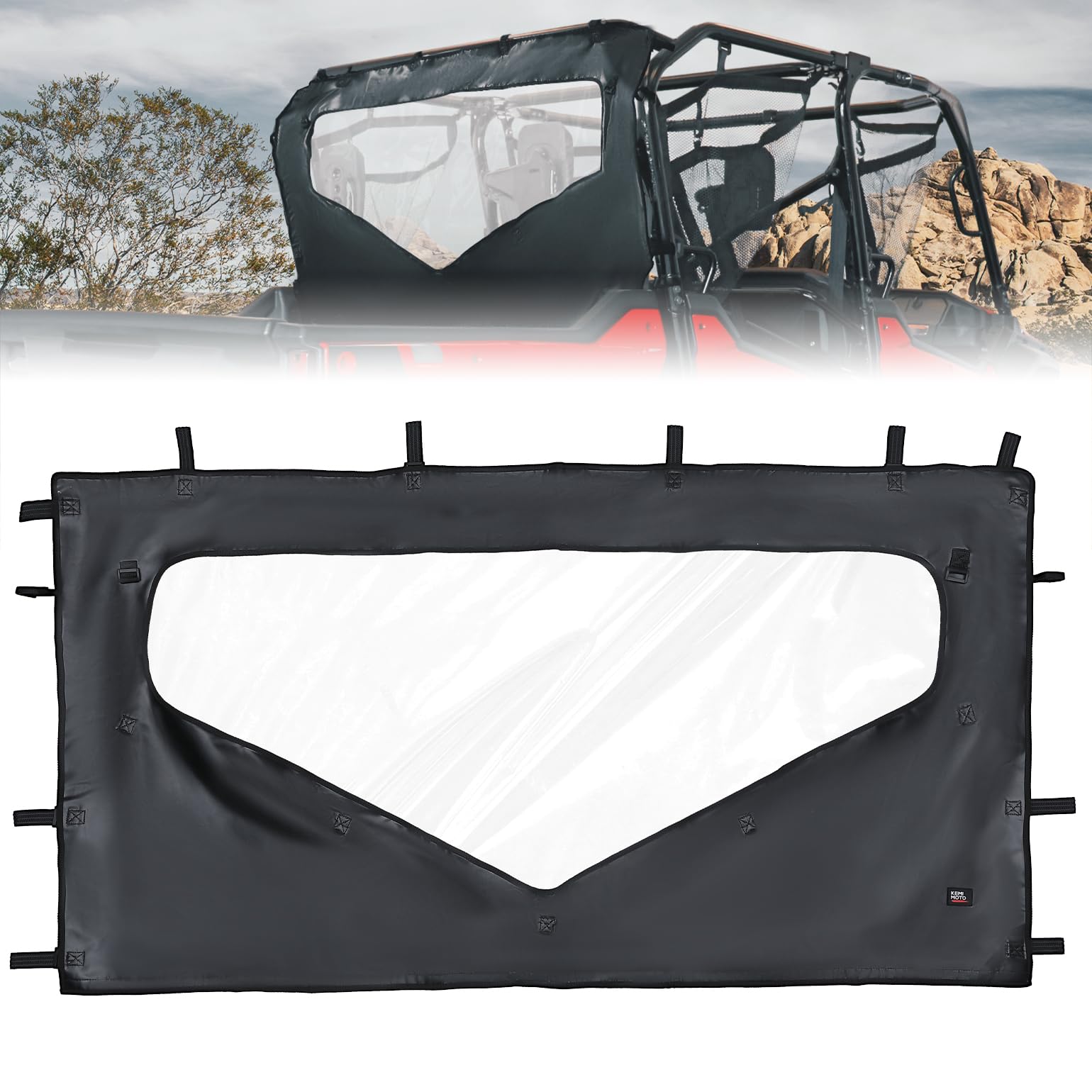 UTV Roll Up/ Down Soft Rear Window Fit 2023+ Pioneer 1000-6 - Kemimoto