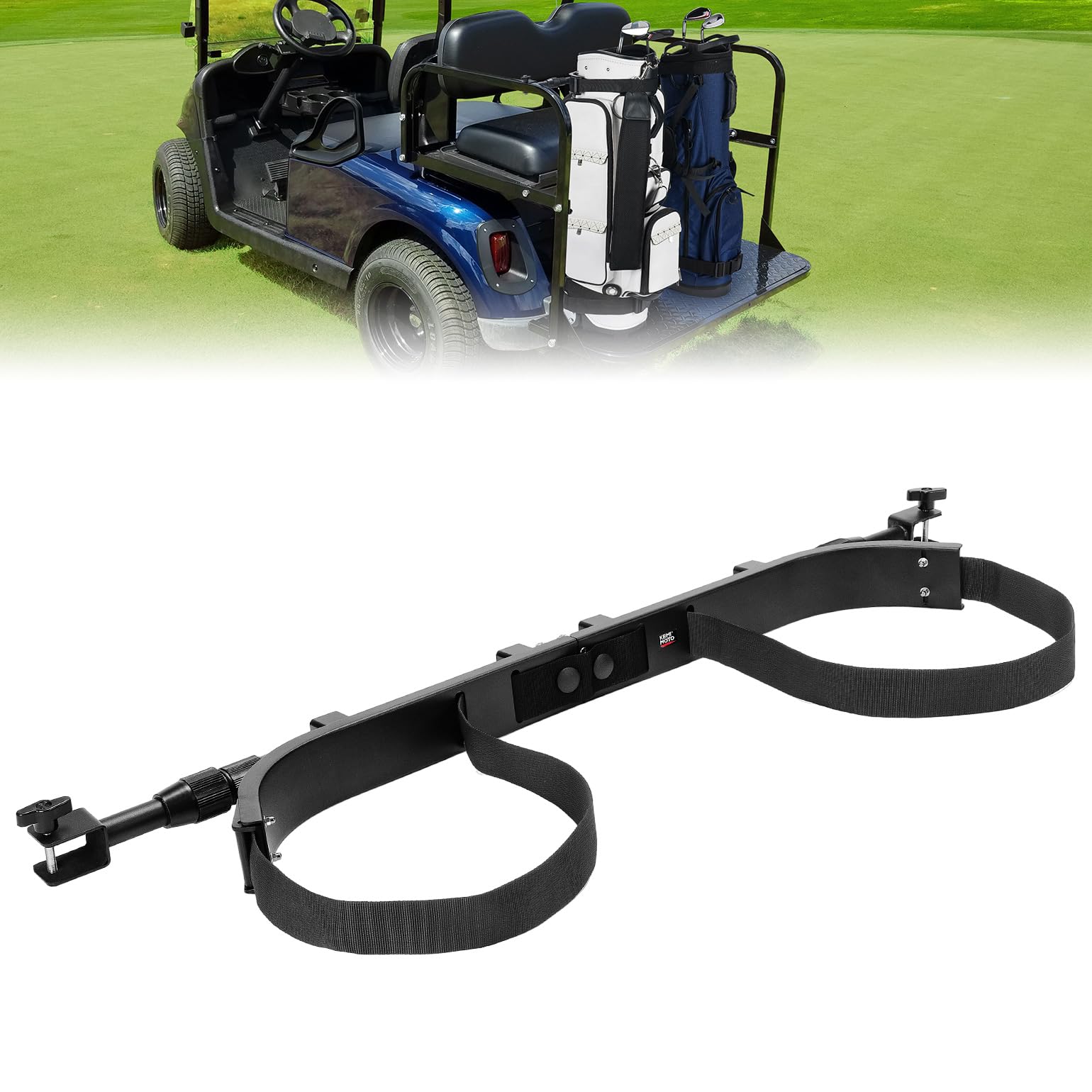 Universal Golf Cart Bag Holder Bracket Fit for Most 2+2 Seat - Kemimoto