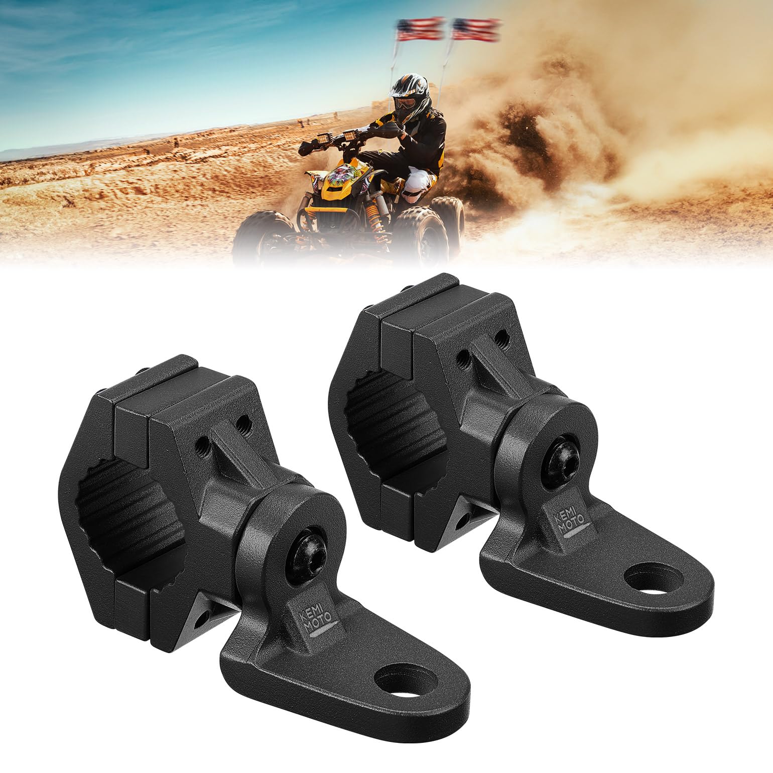 ATV Whip Light / Flag Mounting Bracket for 7/8