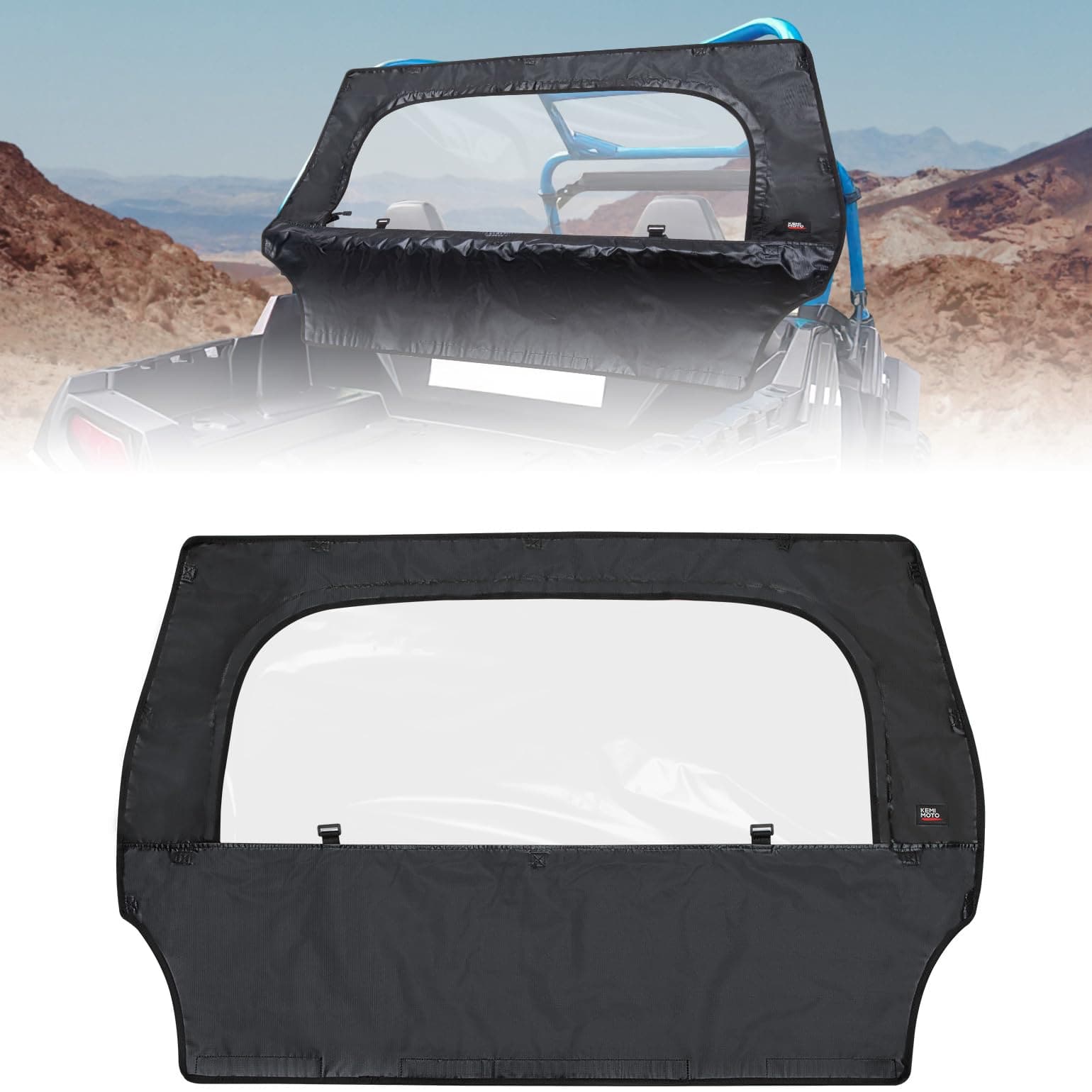 UTV Rear Windshield with Zipper for Polaris RZR 570, RZR Trail 570