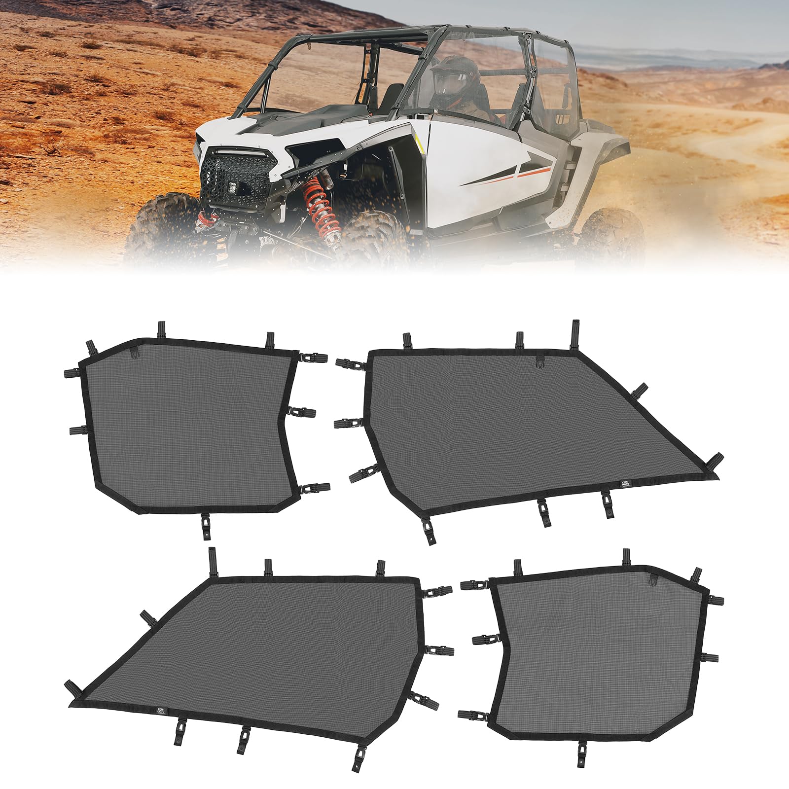 Window Mesh Net Side Soft Windshield for 2024 Polaris RZR XP 4 1000 - Kemimoto