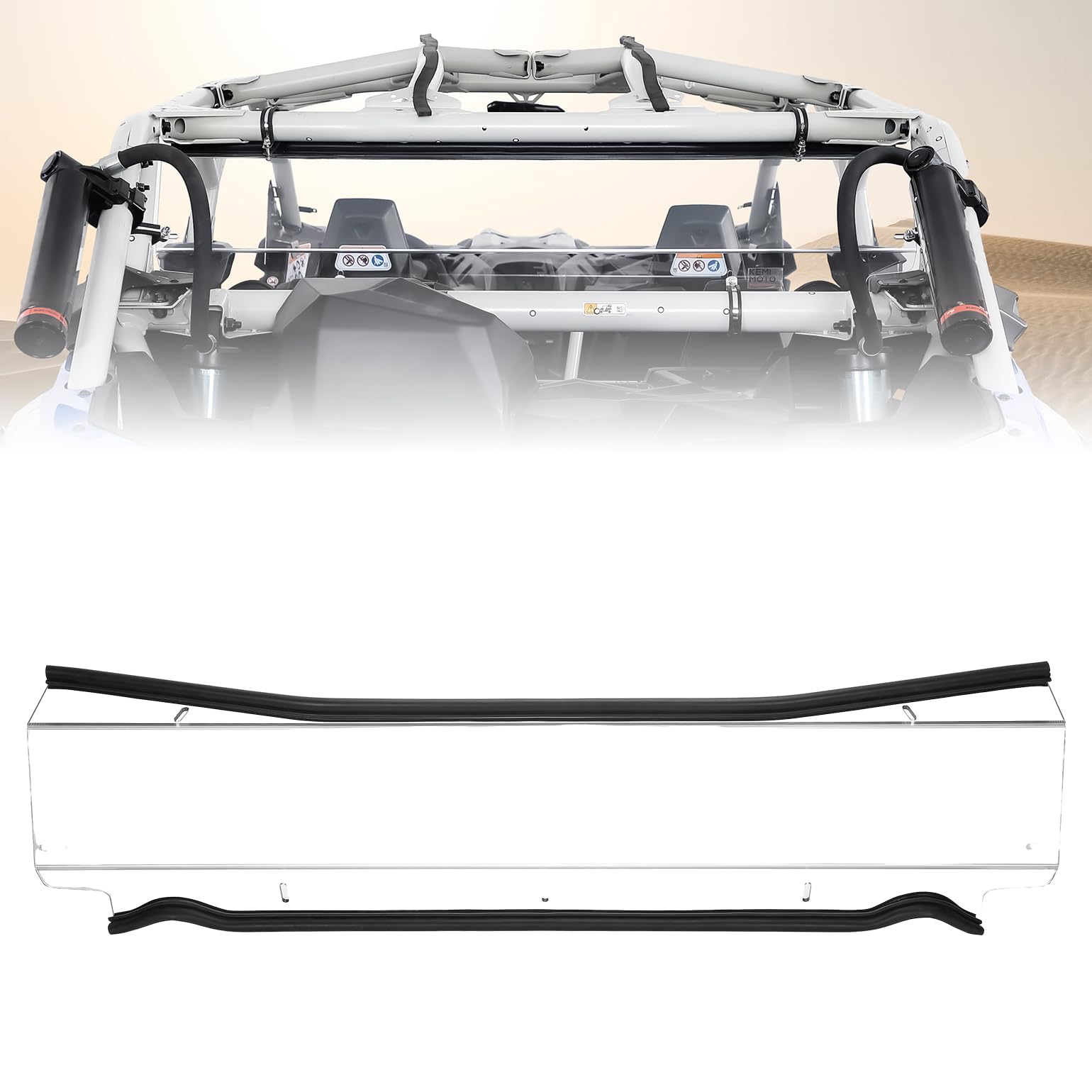 Upgraded Sealing Rear Windshield for Can-Am Maverick X3/ X3 MAX - Kemimoto