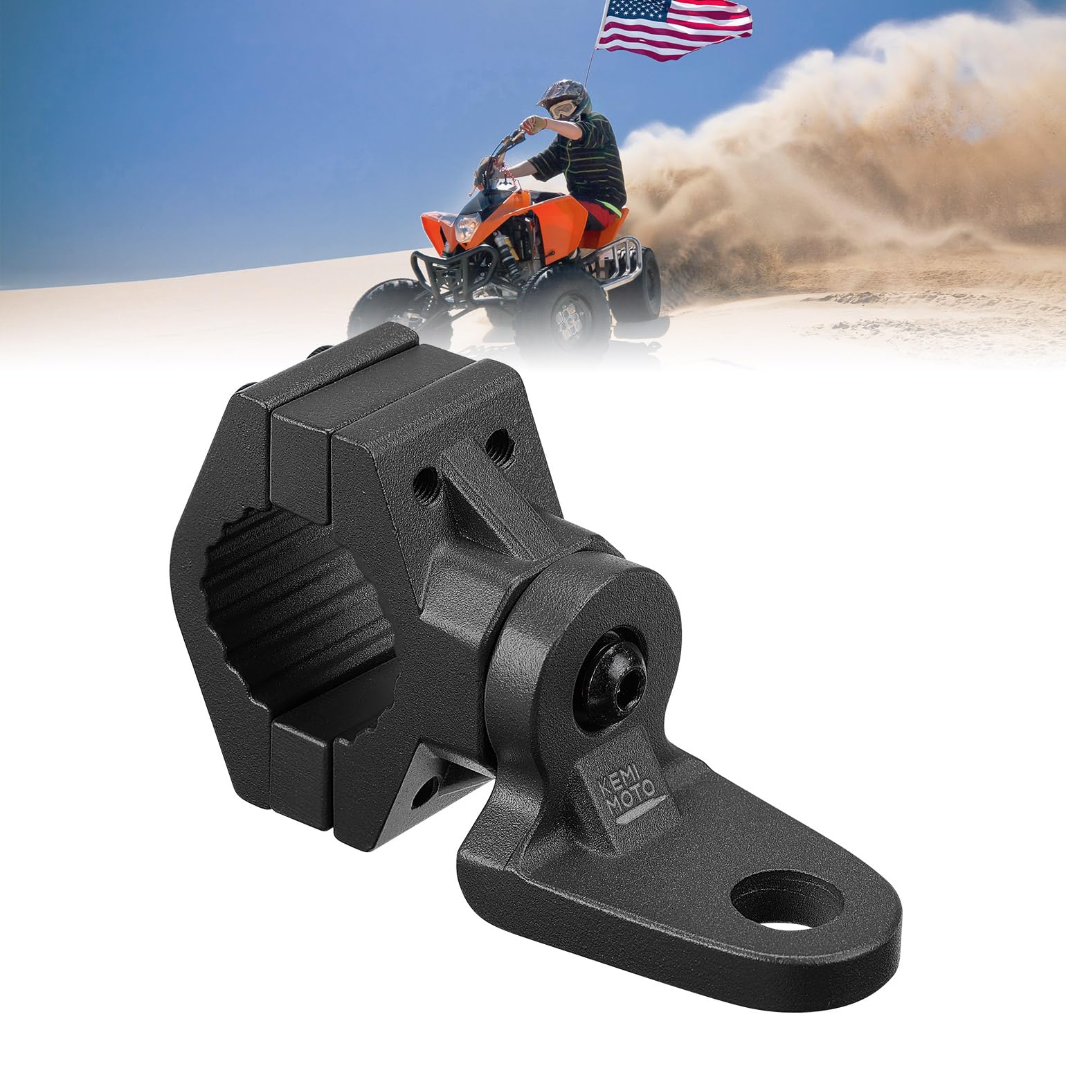 ATV Whip Light / Flag Mounting Bracket for 7/8