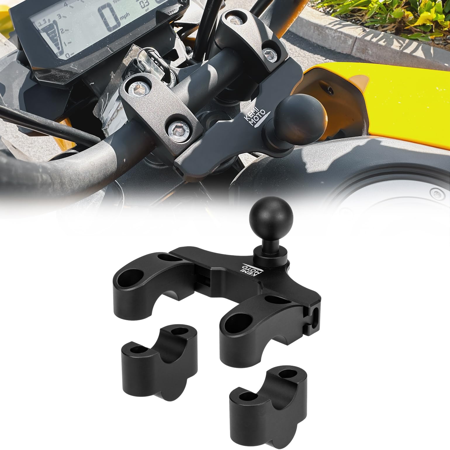 Handlebar Clamp Accessory Ball Mount for Grom Trail 125 CT125 - Kemimoto