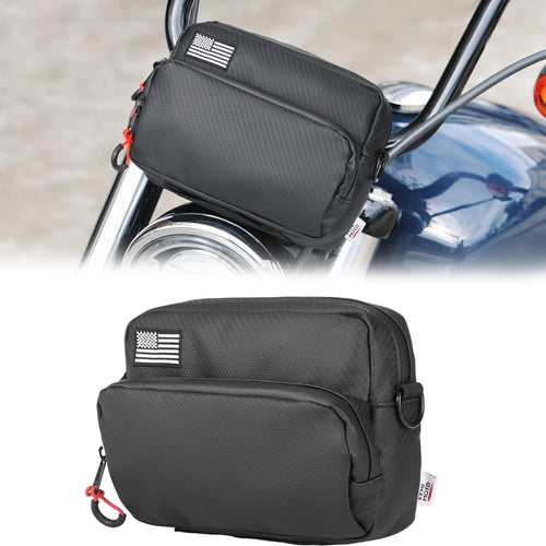 Motorcycle Handlebar Bag with Waterproof Cover