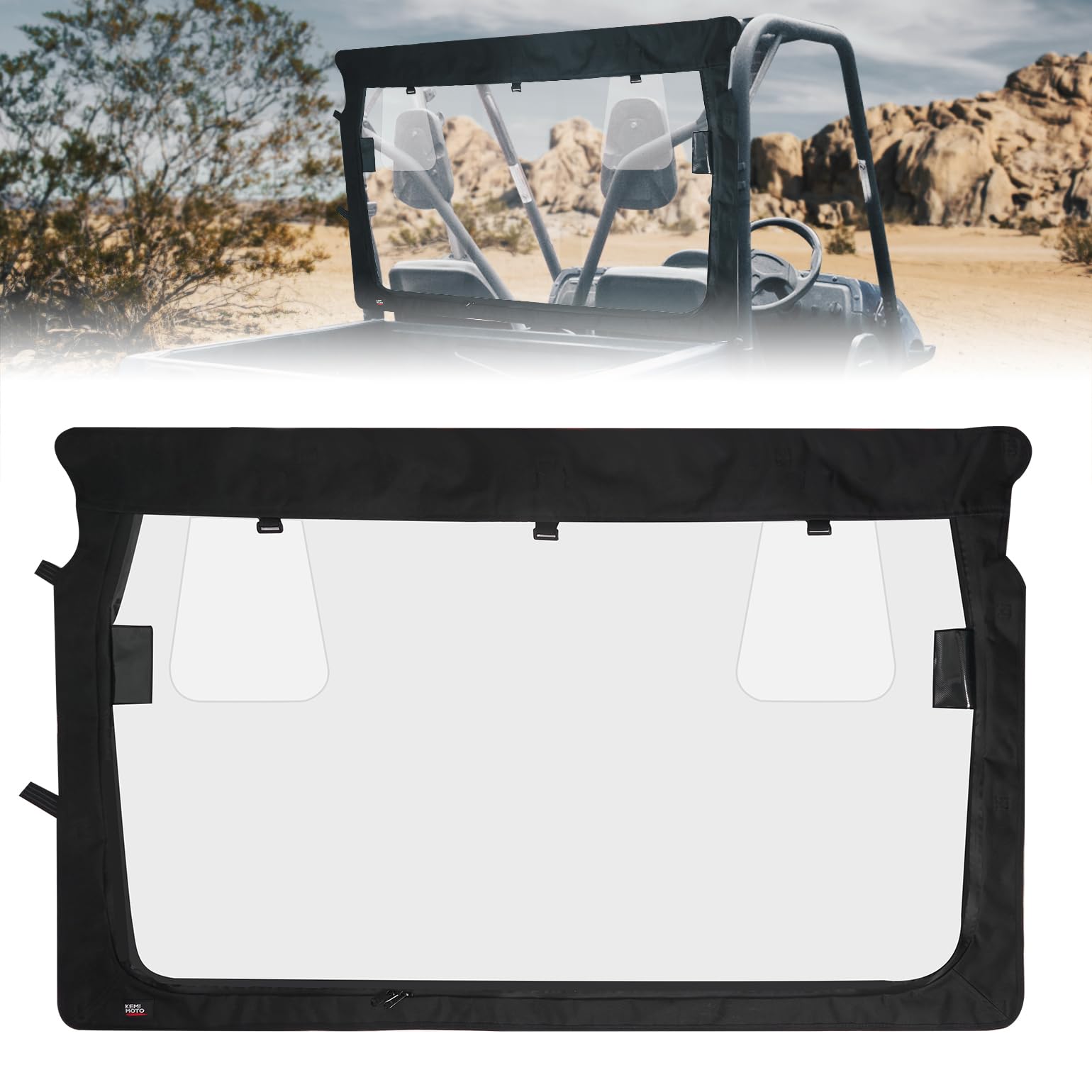 Rear Windshield with Zipper Back for Yamaha Rhino / Massimo - Kemimoto