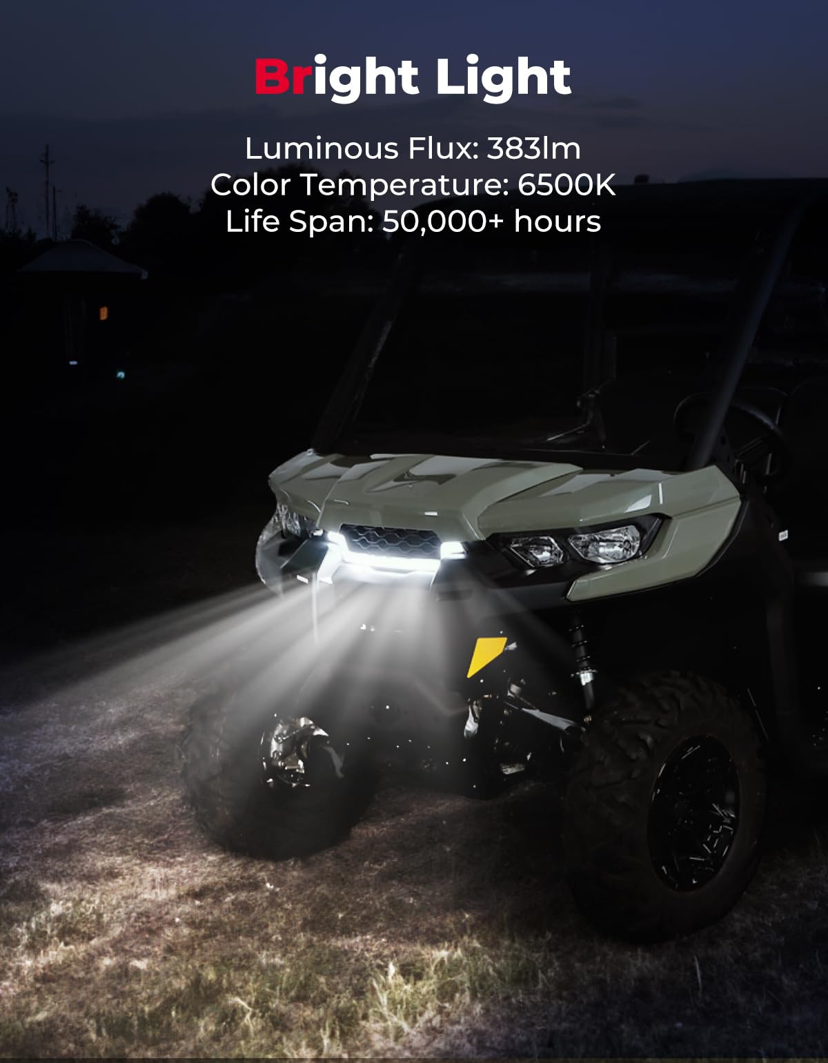 UTV Grille Light For Can Am Defender - Kemimoto