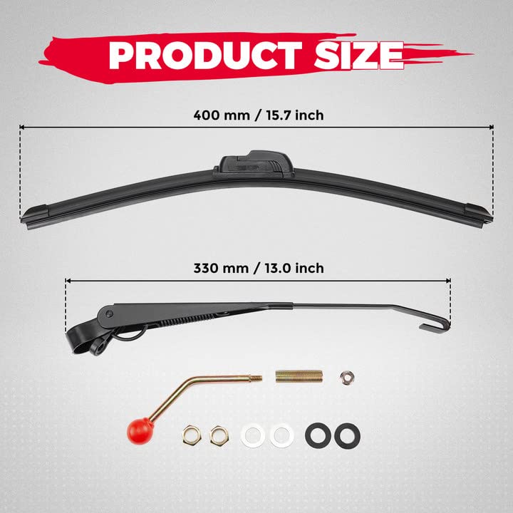 UTV Hand Operated Manual Windshield Wiper Kit - Kemimoto