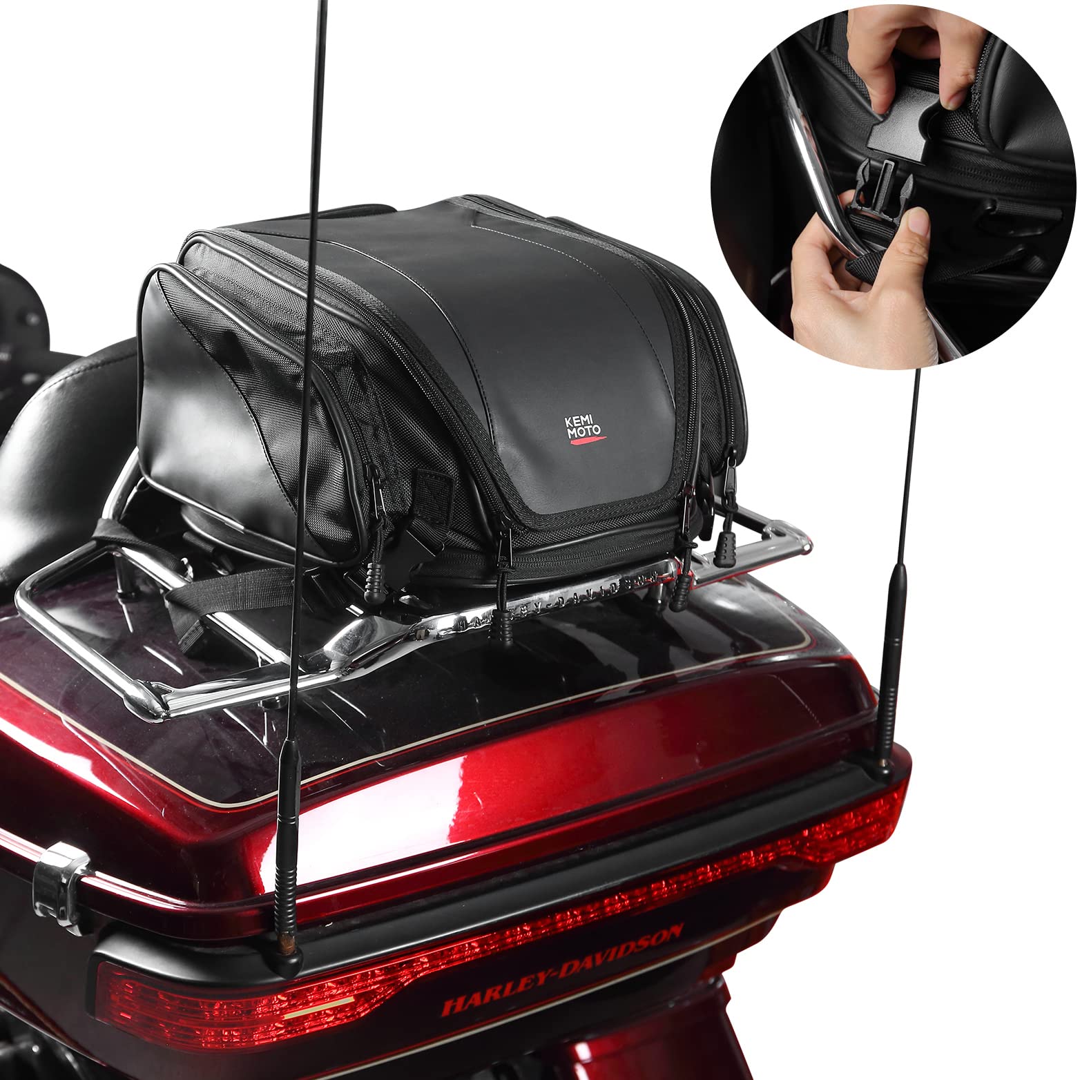 22L Tail Bag Expandable Sissy Bar Bag - Kemimoto