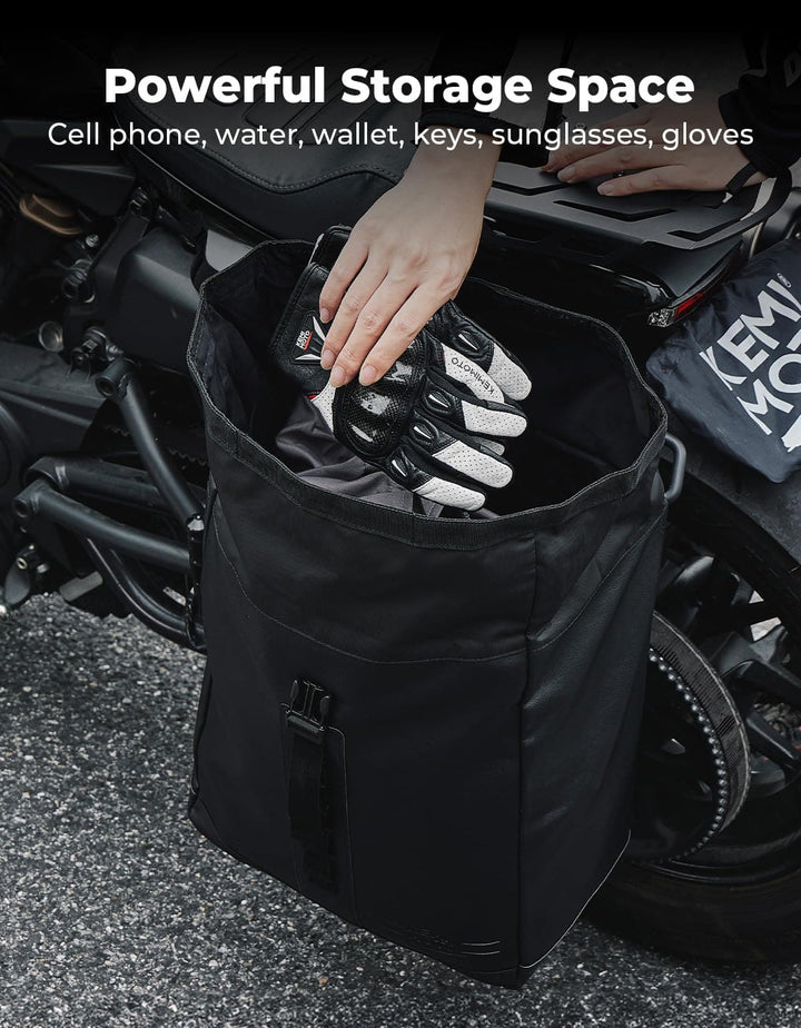 Side Bag PU Leather with Bracket for Sportster S RH1250 - Kemimoto