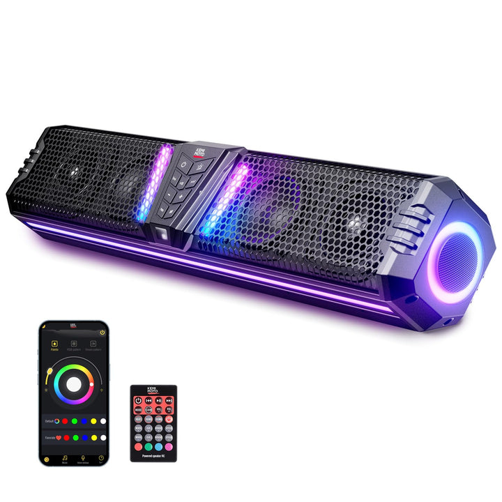 KEMIMOTO Midnight 26" UTV Bluetooth Sound Bar with Music Sync & Multicolor LED Lights - Kemimoto