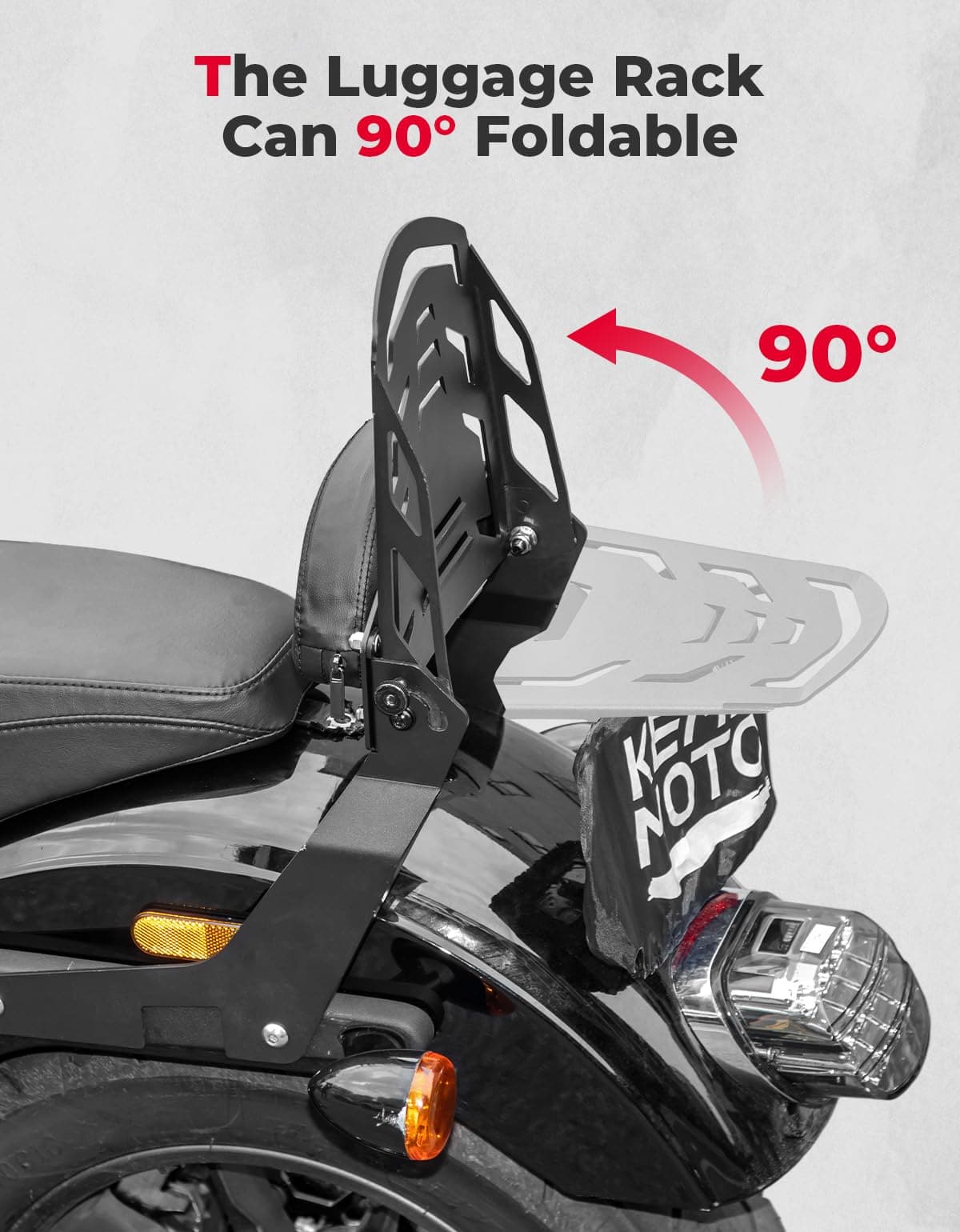 Passenger Backrest Sissy Bar with Luggage Rack and Docking Hardware Kits - Kemimoto