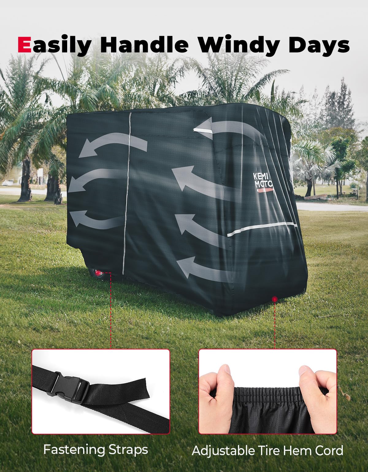 600D Waterproof Golf Cart Cover - Kemimoto