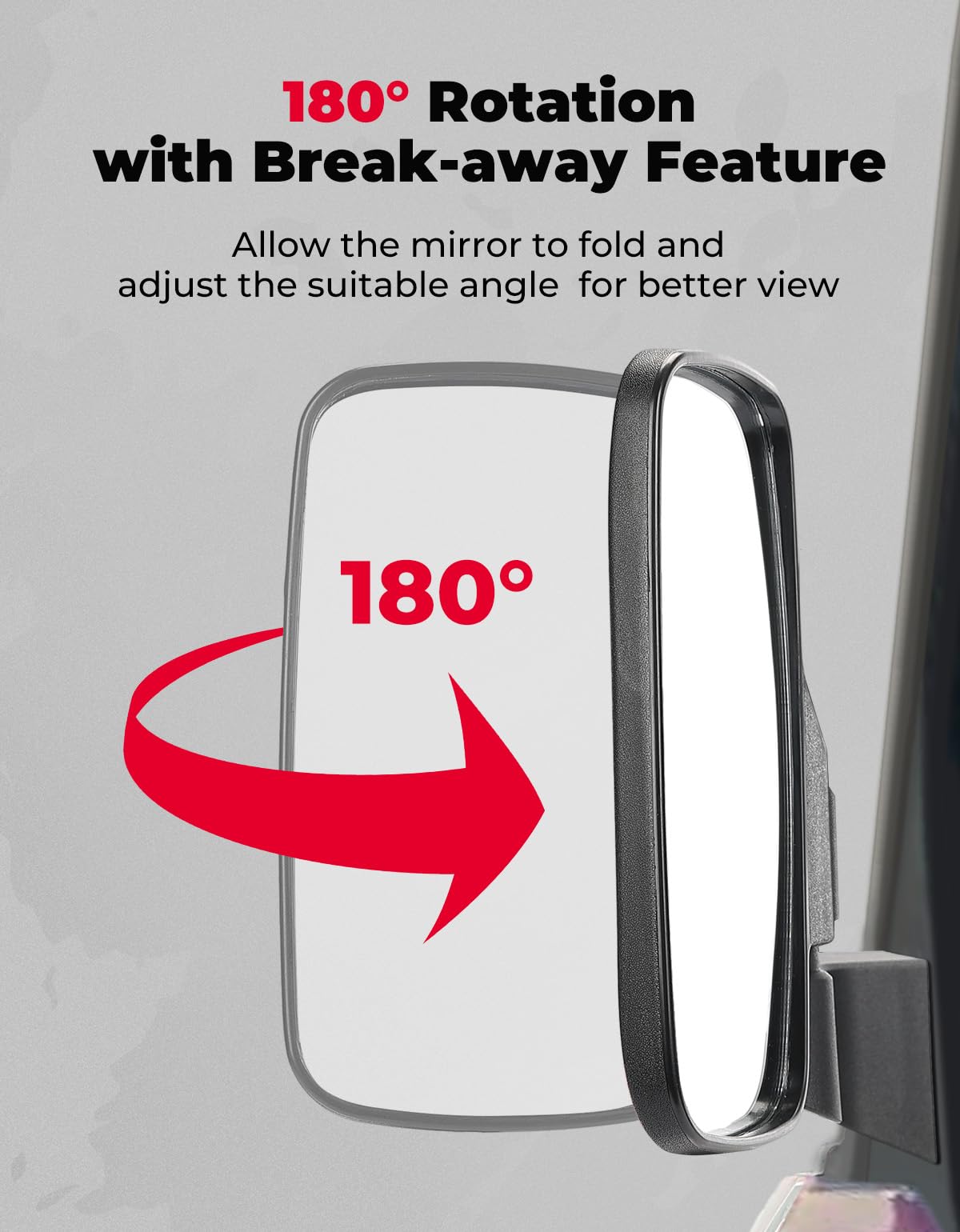 Door Mounted Side View Mirrors for Polaris Ranger/ Commercial Pro XD