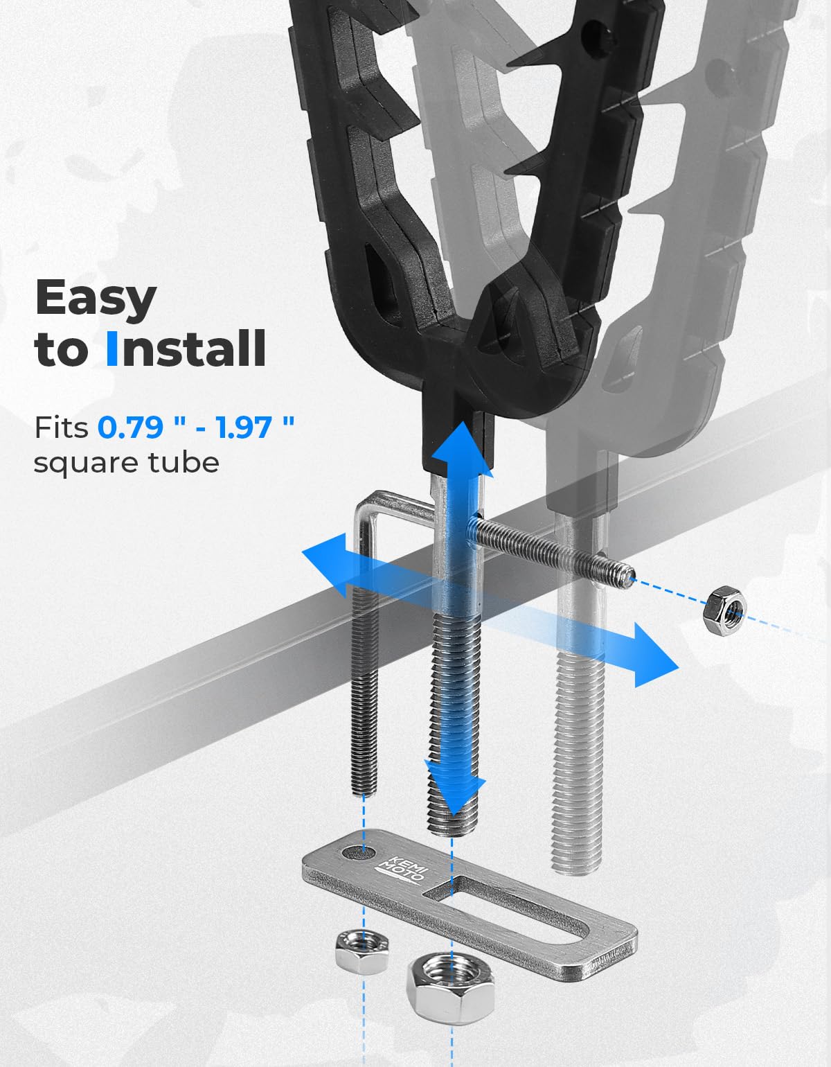 ATV Gun Mount with Rubber Straps for 0.79