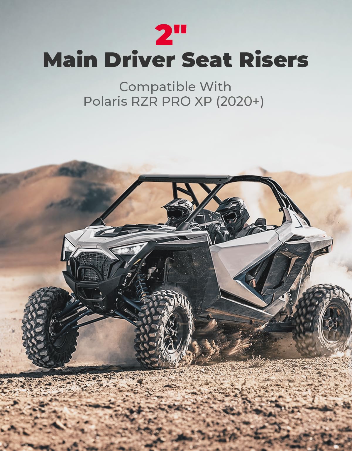 KEMIMOTO Seat Risers Compatible with Polaris RZR PRO XP 2020+ Raises Seat  by 2 4PCS Passenger Seat Risers Black Get a Better Passenger View Give You