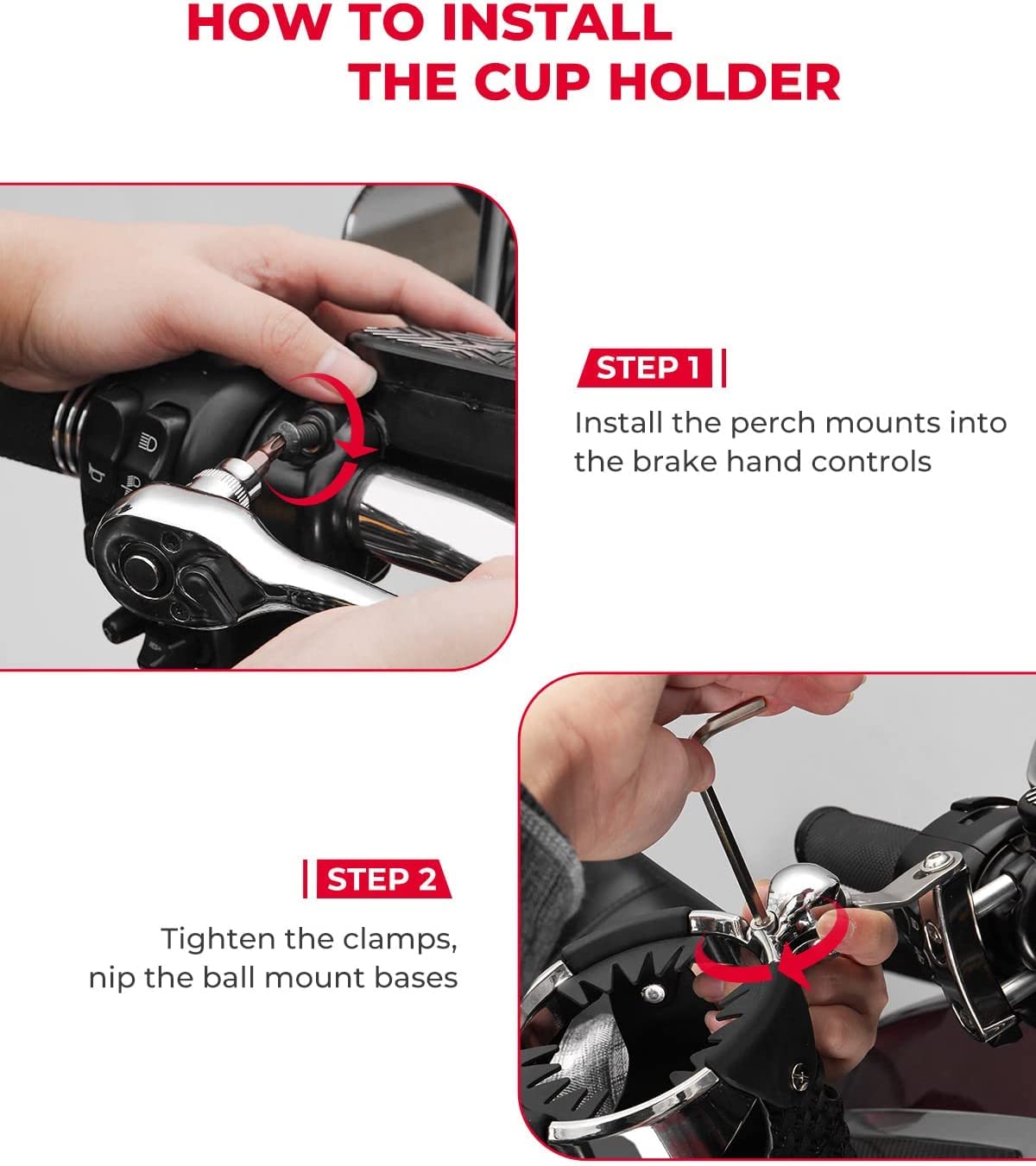 Synthetic Leather Motorcycle Cup Holder - Kemimoto