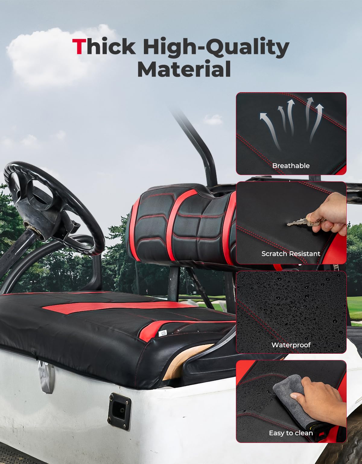 Seat Covers for EZGO TXT Golf Cart - Kemimoto