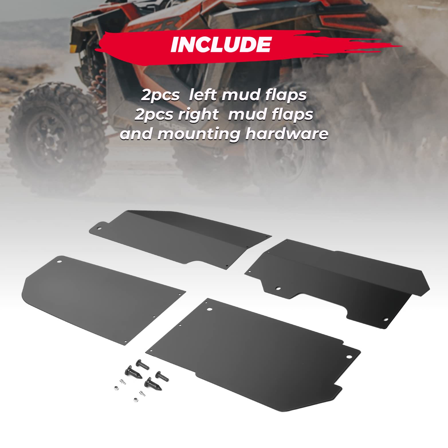 Mud Fender Flares 2 Piece Set Fit Polaris RZR PRO R