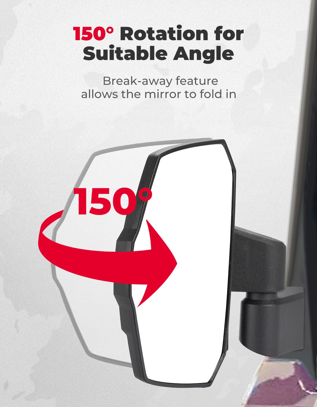 Upgraded Door Mounted Side Mirrors for Ranger XP SP 1000 570 - Kemimoto