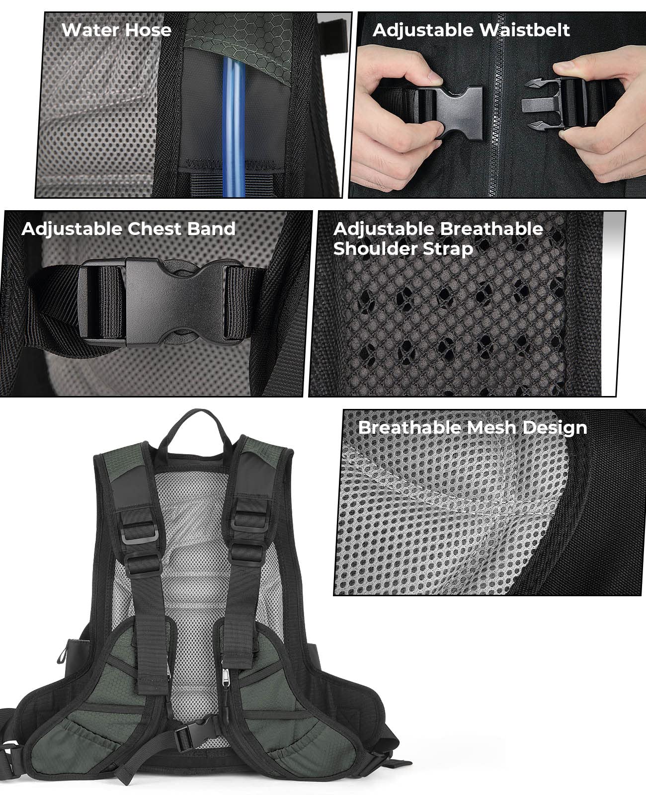 15L Motorcycle Backpack with 3L Hydration Pack