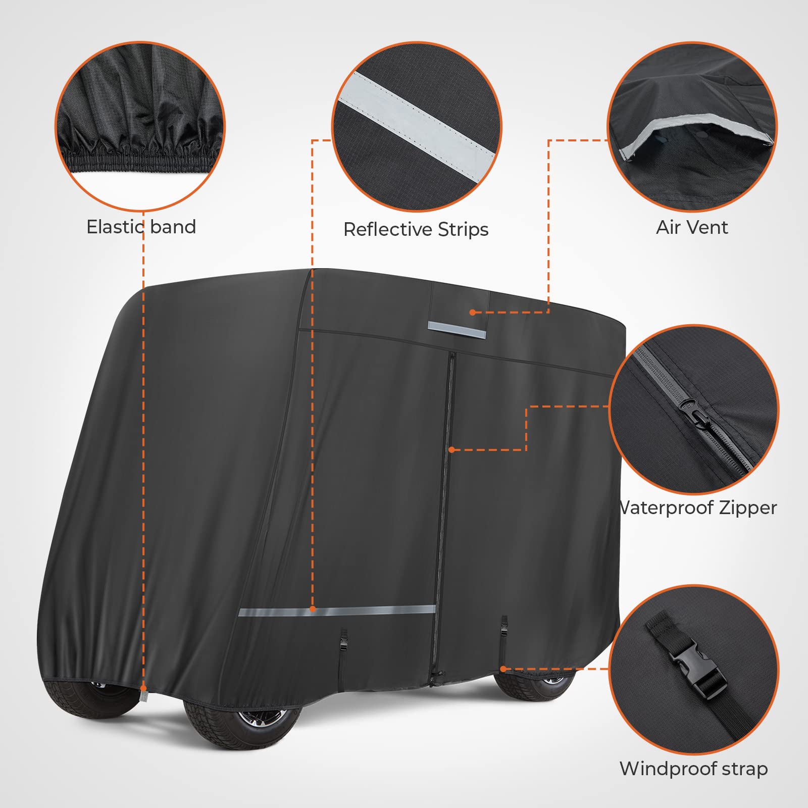 Golf Cart Cover 2 Passenger/ 4 Passenger for EZGO/ Club Car/ Drive/ ICON