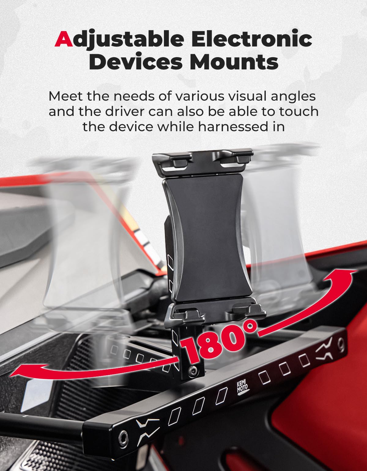 Electronic Device Mounts with Grab Bar For RZR PRO XP/R/Turbo R - Kemimoto