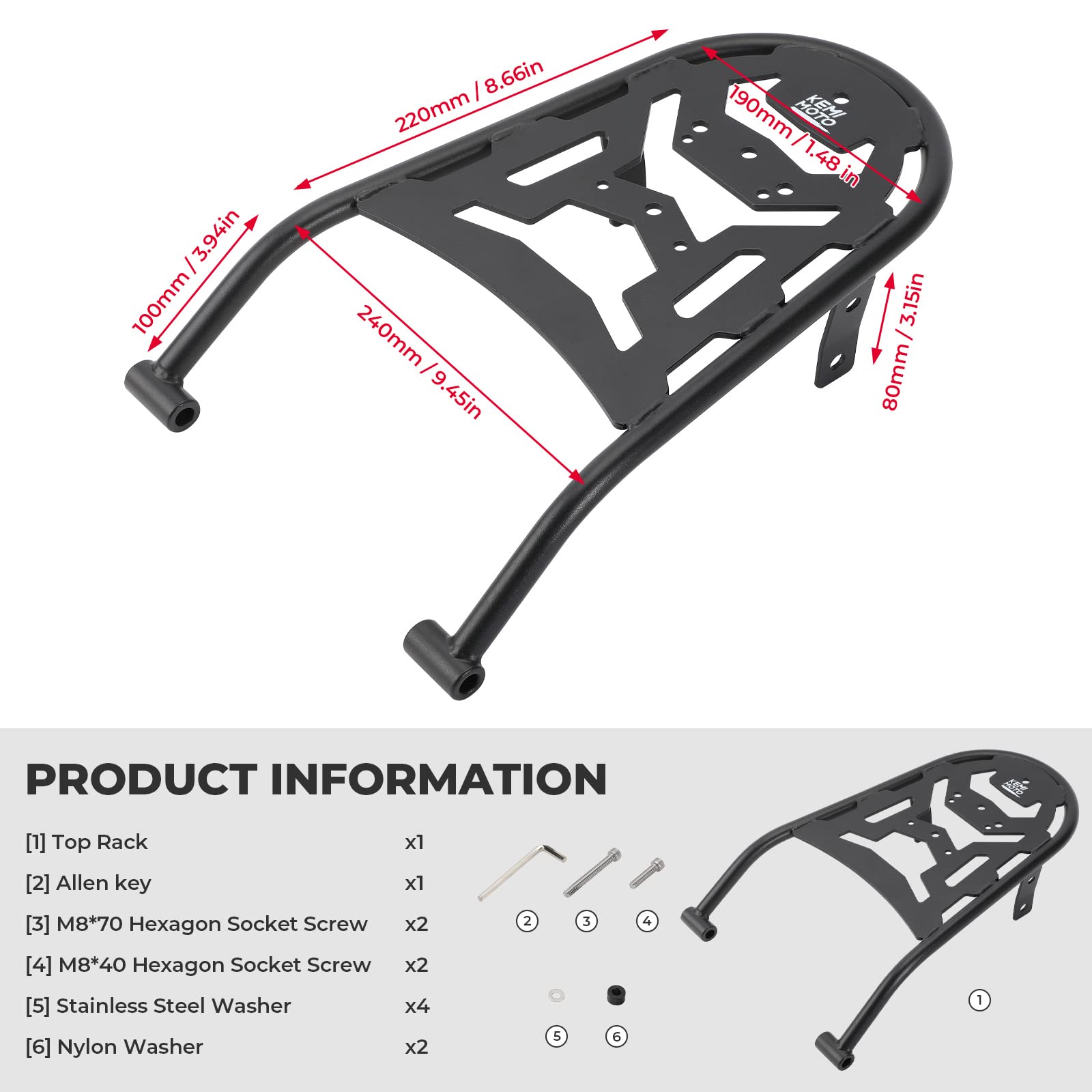 Rear Rack Compatible with CRF250L CRF250M