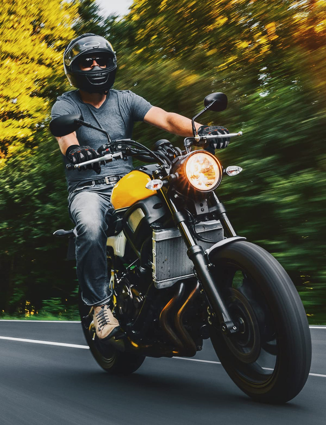kemimoto Guanti Moto Uomo, Guanti Moto Estivi con Protezione Caviglia,  Guanti Moto Touch Screen, Guanti Moto Omologati per Moto, Ciclismo,  Campeggio