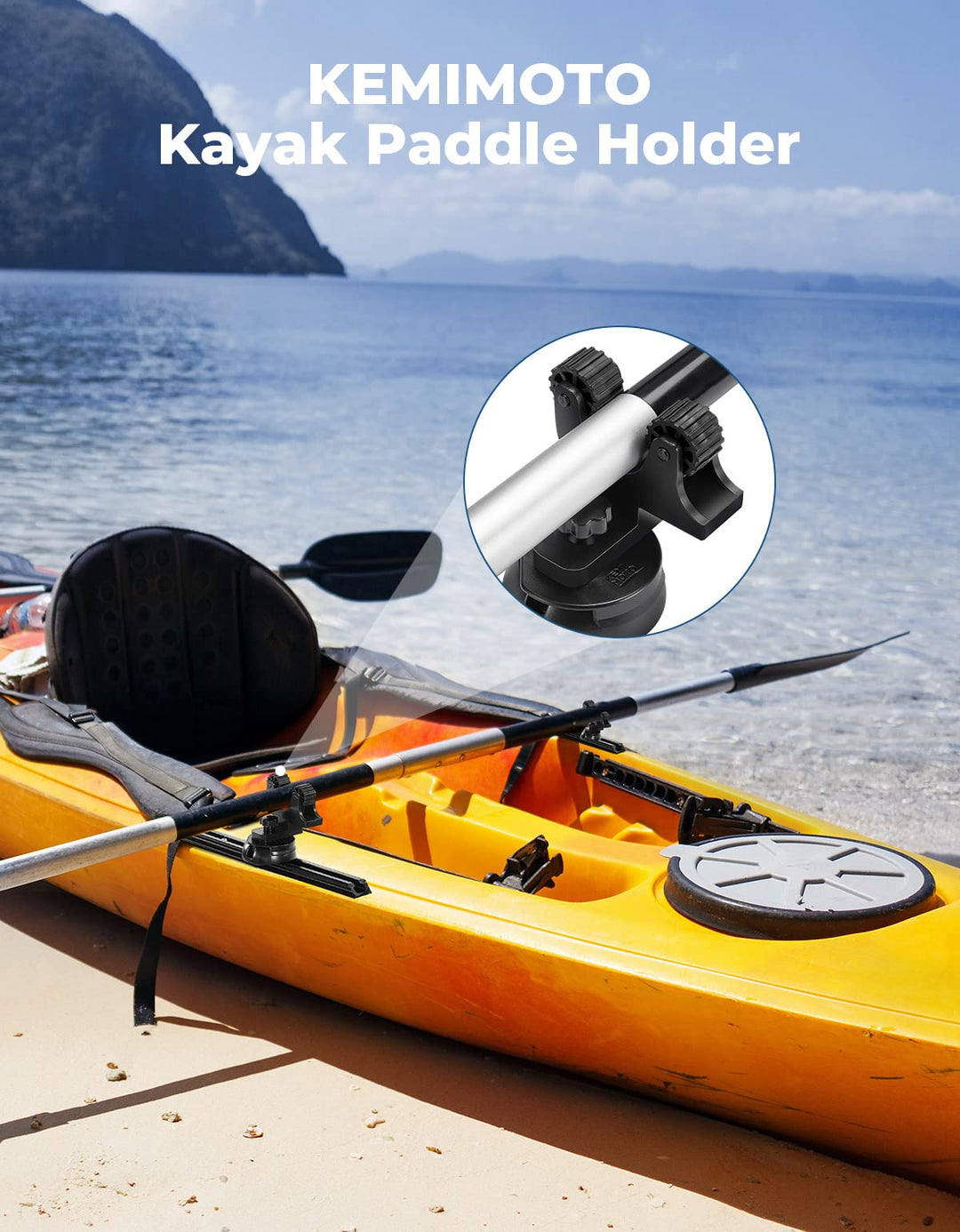 Kayak Paddle Holder, 2Pcs Kayak Oar Holder for Fishing Kayak, Kayak Track  Mount Accessories, Kayak Rail Accessories
