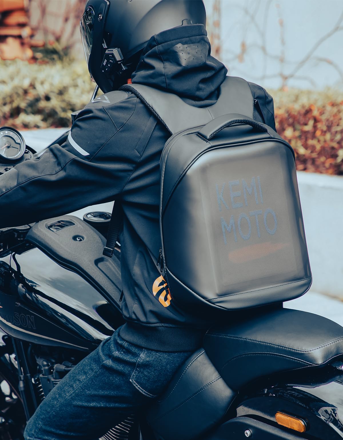 LED Backpack with DIY Programming for Motorcycle Travel and Camping Kemimoto