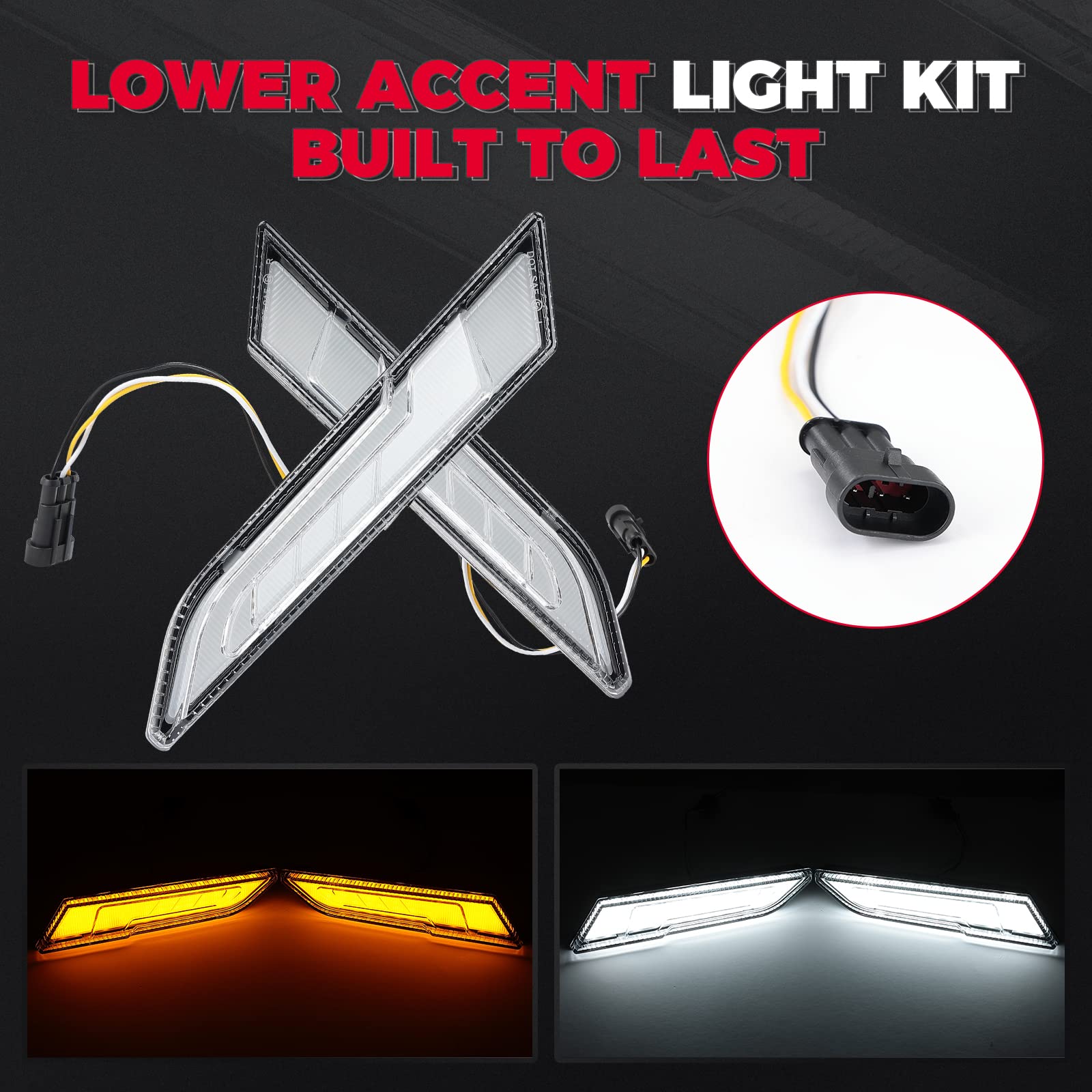 Front Lower Accent Panel Light Assembly Kit Fit Polaris Slingshot - Kemimoto