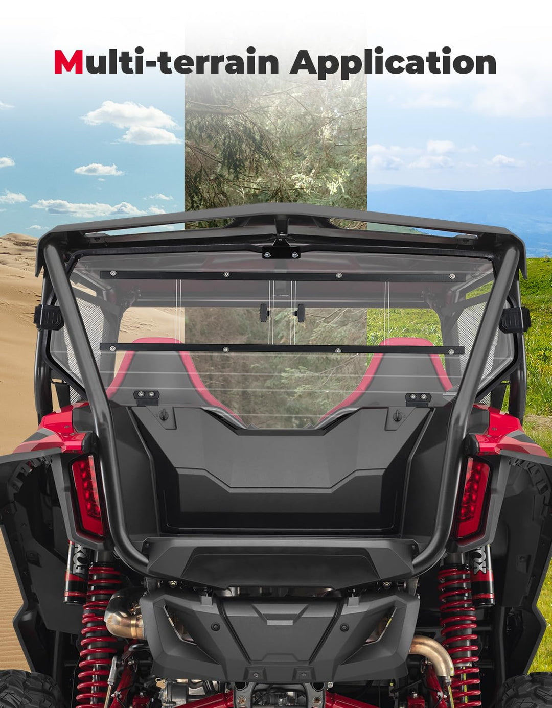 UTV Rear Windshield Sliding Vented Back Window for Talon 1000X-4 - Kemimoto