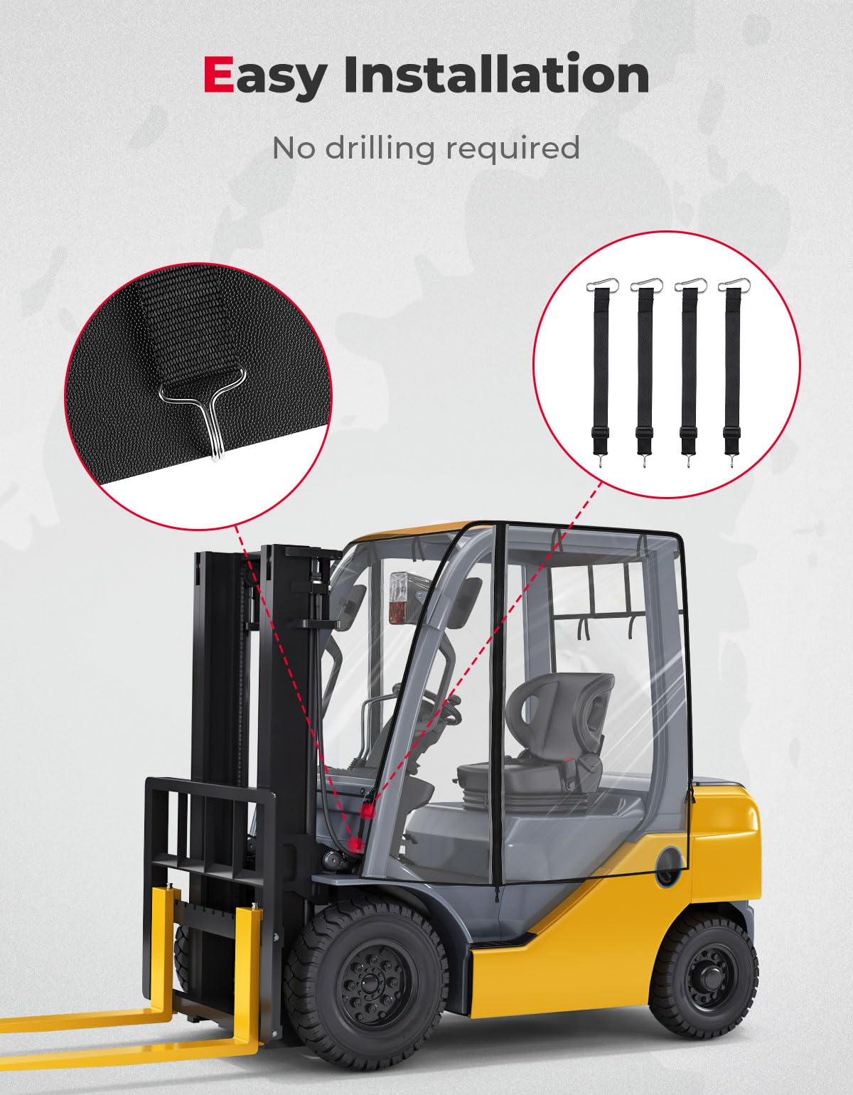 Universial Clear Forklift Cab Enclosures up to 8000 lbs Truck - Kemimoto