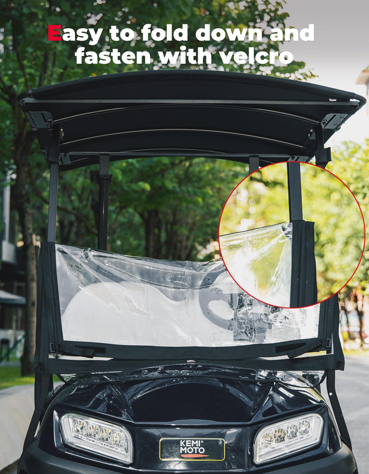 Foldable Golf Cart Windshield - Kemimoto