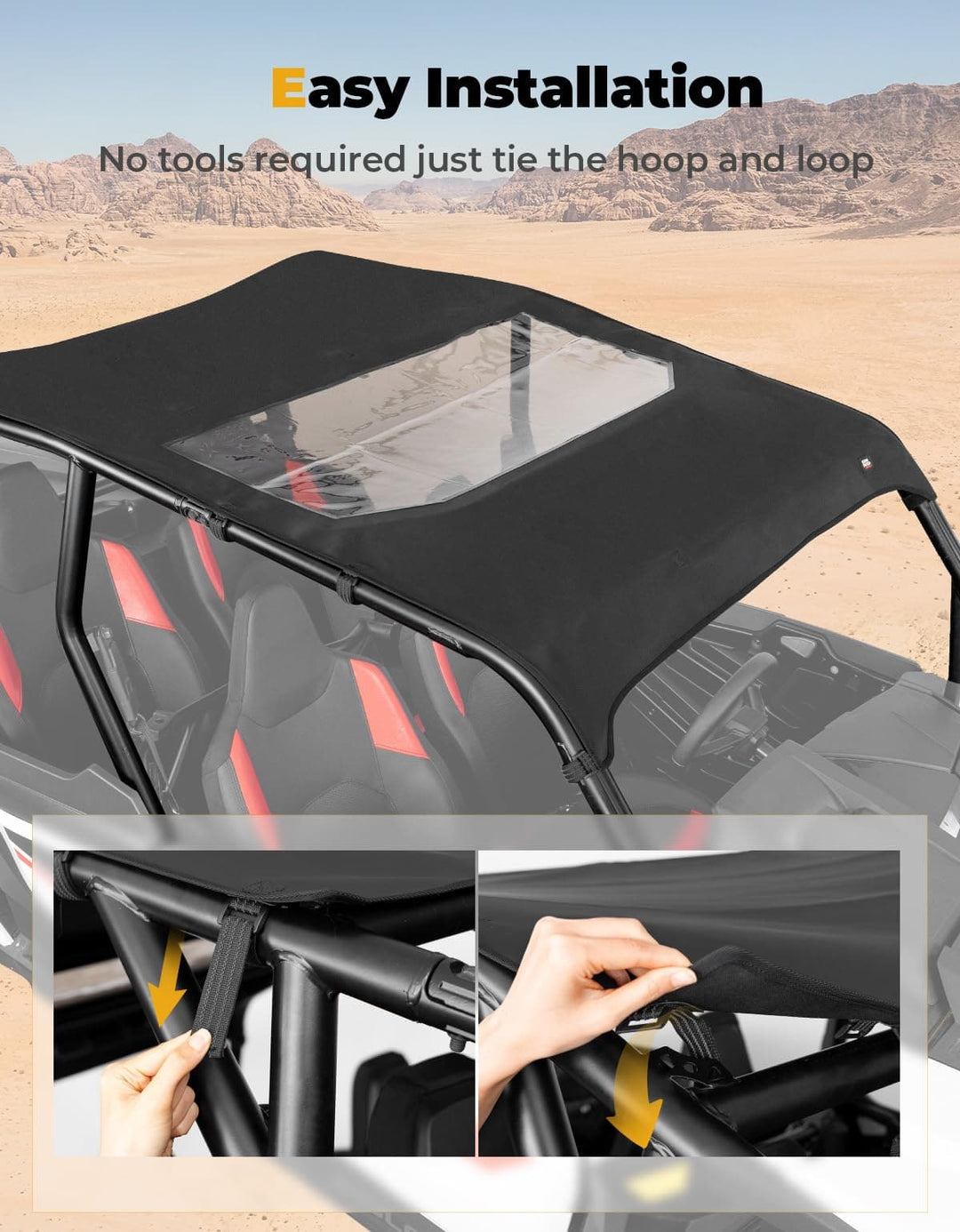 PVC Soft Roof Top for Polaris RZR XP 4 1000 2024+ - Kemimoto