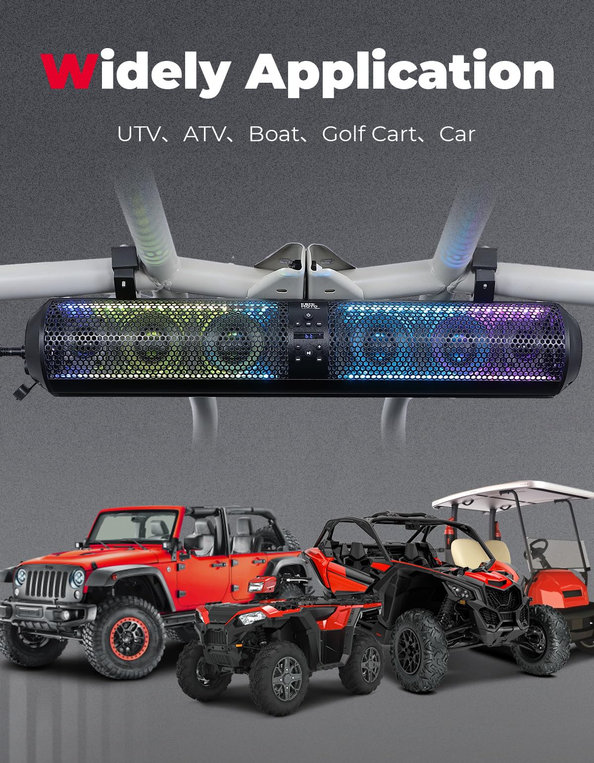 RGB UTV Soundbar, 28 Inch SXS Speaker for 1.56