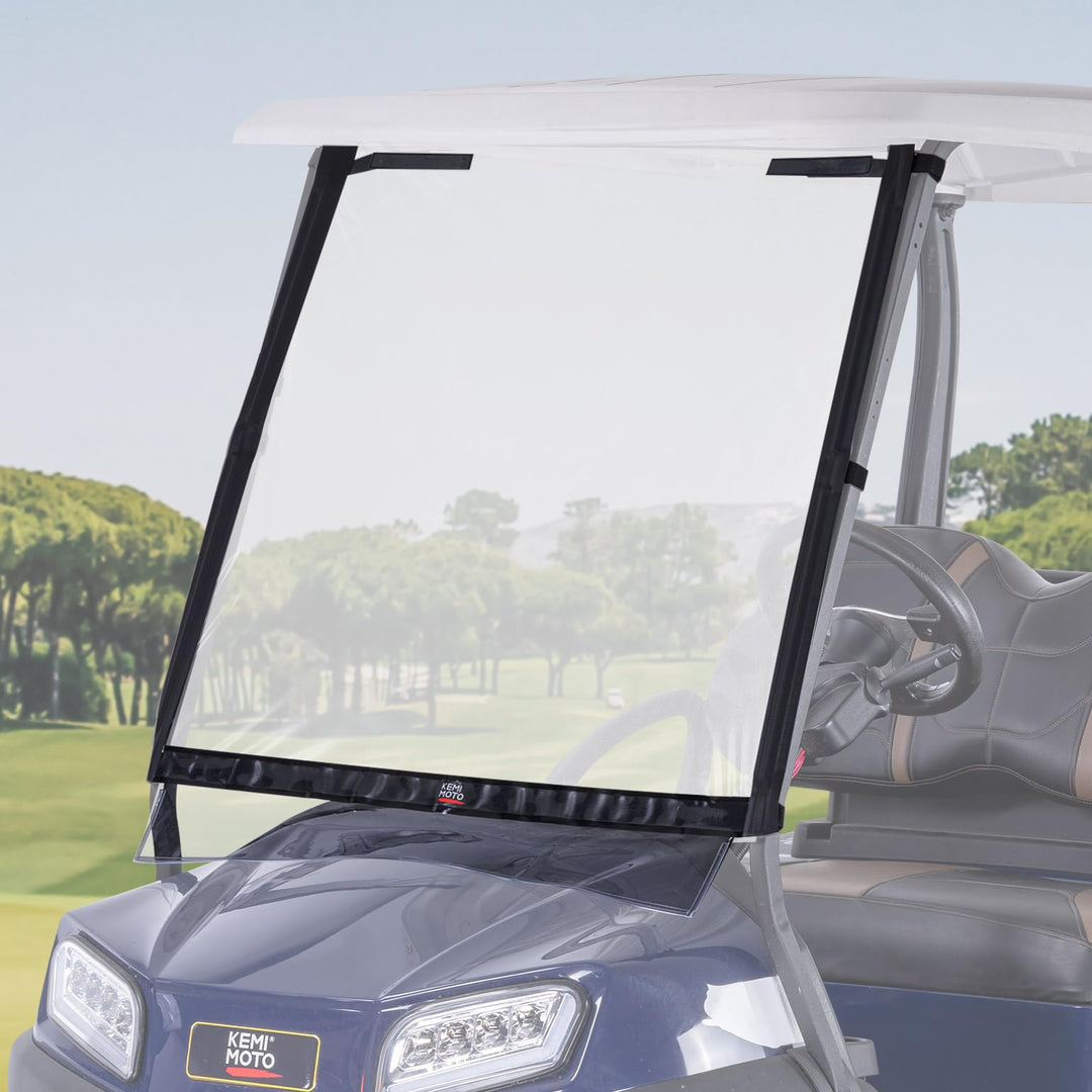 PVC Foldable Design & Tinted Half Windshield for Club Car DS, Tempo, Precedent - Kemimoto