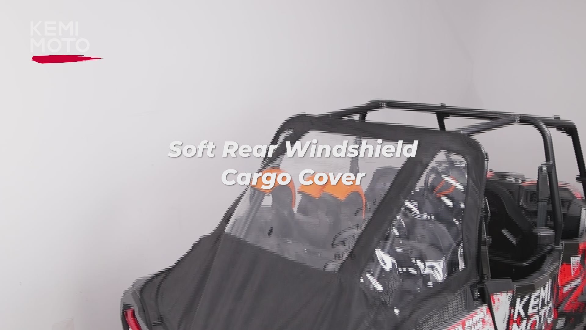 2 in 1 UTV Rear Soft Windshield with Cargo Bed Cover for Polaris RZR XP 1000/4 2014-2023