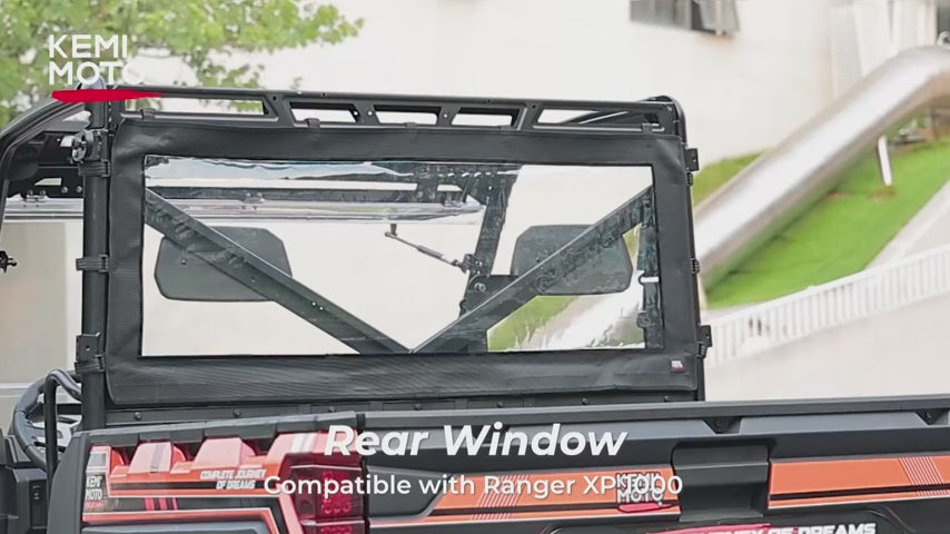 Upgraded PVC Rear Window for Polaris Ranger XP 1000 / Crew 2020-2024