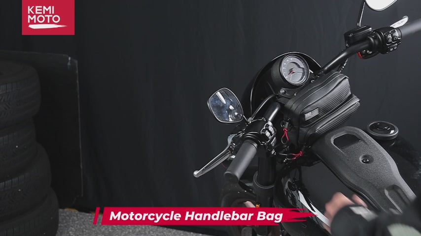 Motorcycle Handlebar Bag with Waterproof Cover