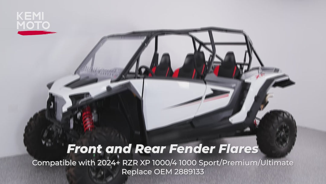 Extended 8.5 Inches Fender Flares 4PCS for Polaris RZR XP 4 1000 2024-2025