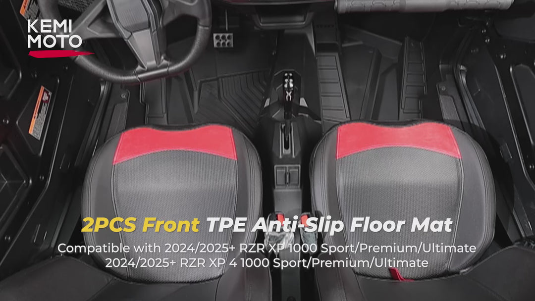 Front TPE Floor Mats for Polaris RZR XP 1000/4 1000 2024-2025