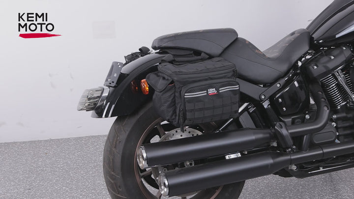 Motorcycle SaddleBags 15L with Brackets for Softail Dyna Sportster Cruiser