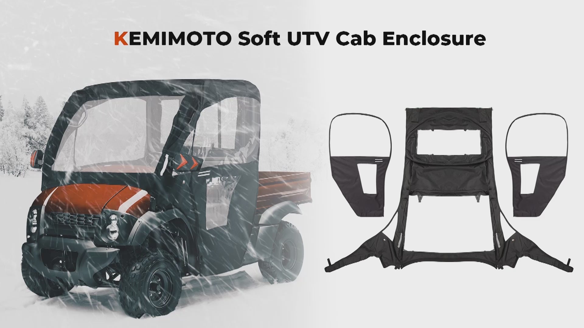 Kemimoto Soft Cab Enclosure Doors for Kawasaki Mule 600 610