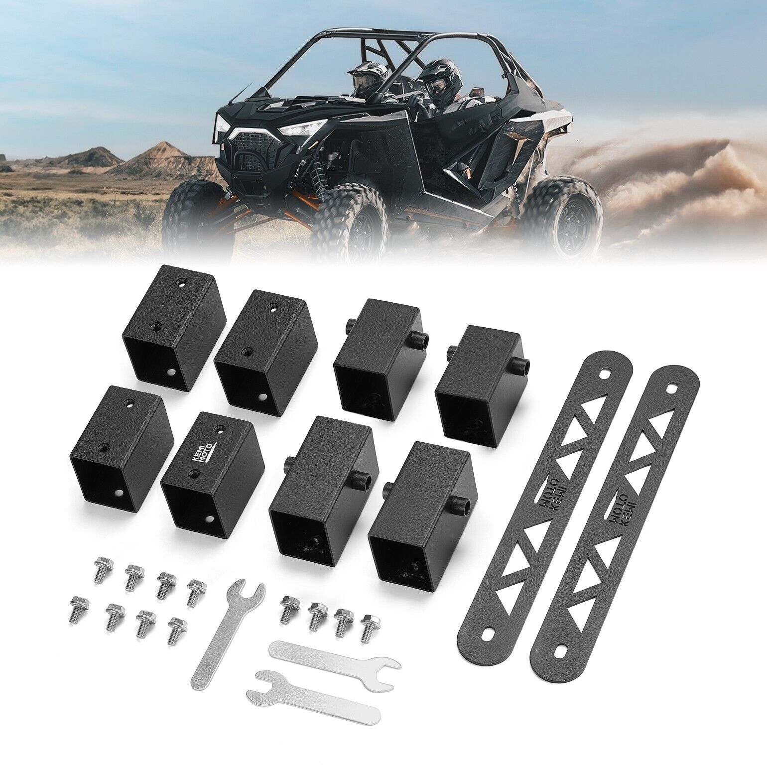 8PCS Seat Risers Spacers 2'' Lift Kit for Polaris RZR PRO XP 2-Seat - Kemimoto