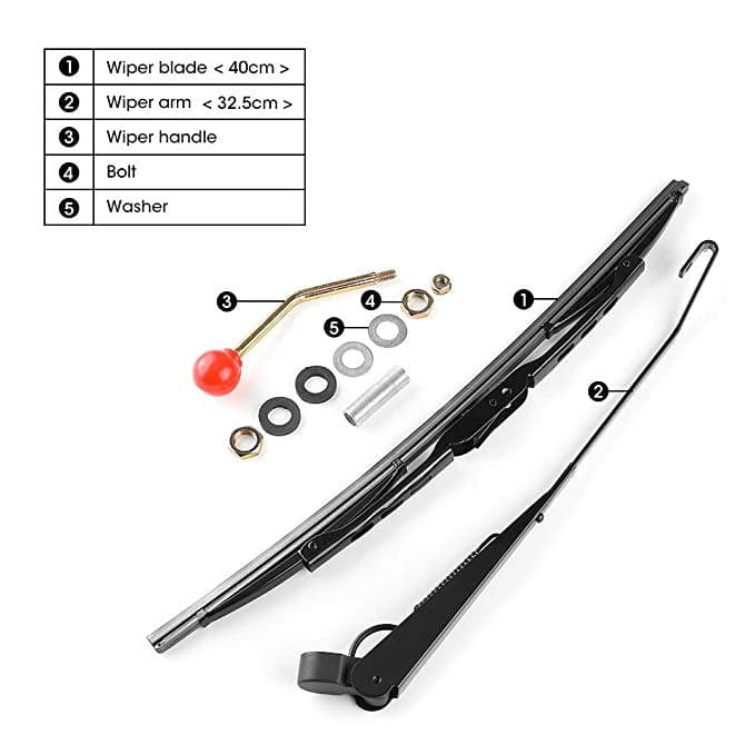 Hand Operated Manual Window Wiper Kit with 280mm Blade